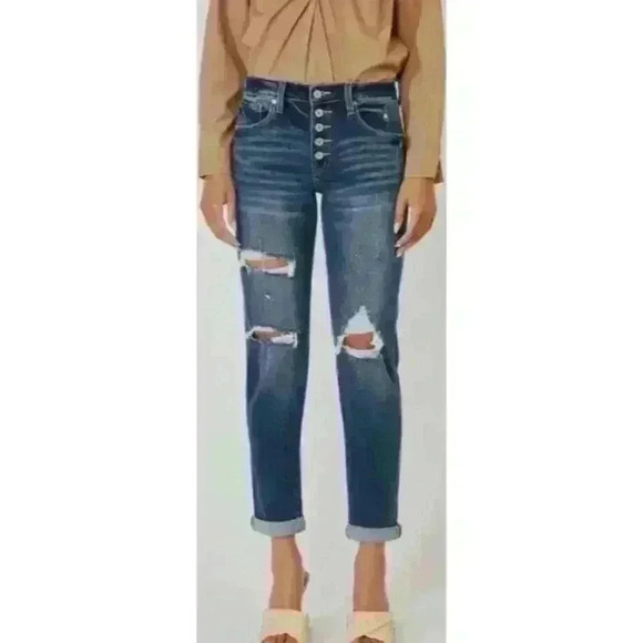 Kancan Cali Mid Rise Boyfriend Jeans Sz 11 Womens Jeans - Picture 1 of 3